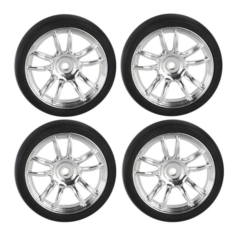 

4 шт./компл. Зносостійкі шини для радіокерованого автомобіля-краулера 1:18 Колеса з дистанційним керуванням Підходять для 1:18 Пульт Керування Машинка-Кроулер срібний