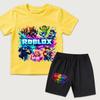 Game Character Cartoon Printed Kids T-shirt and Shorts 2 Piece Set Summer Casual Outfit for Boys and Girls Childrens Clothing
