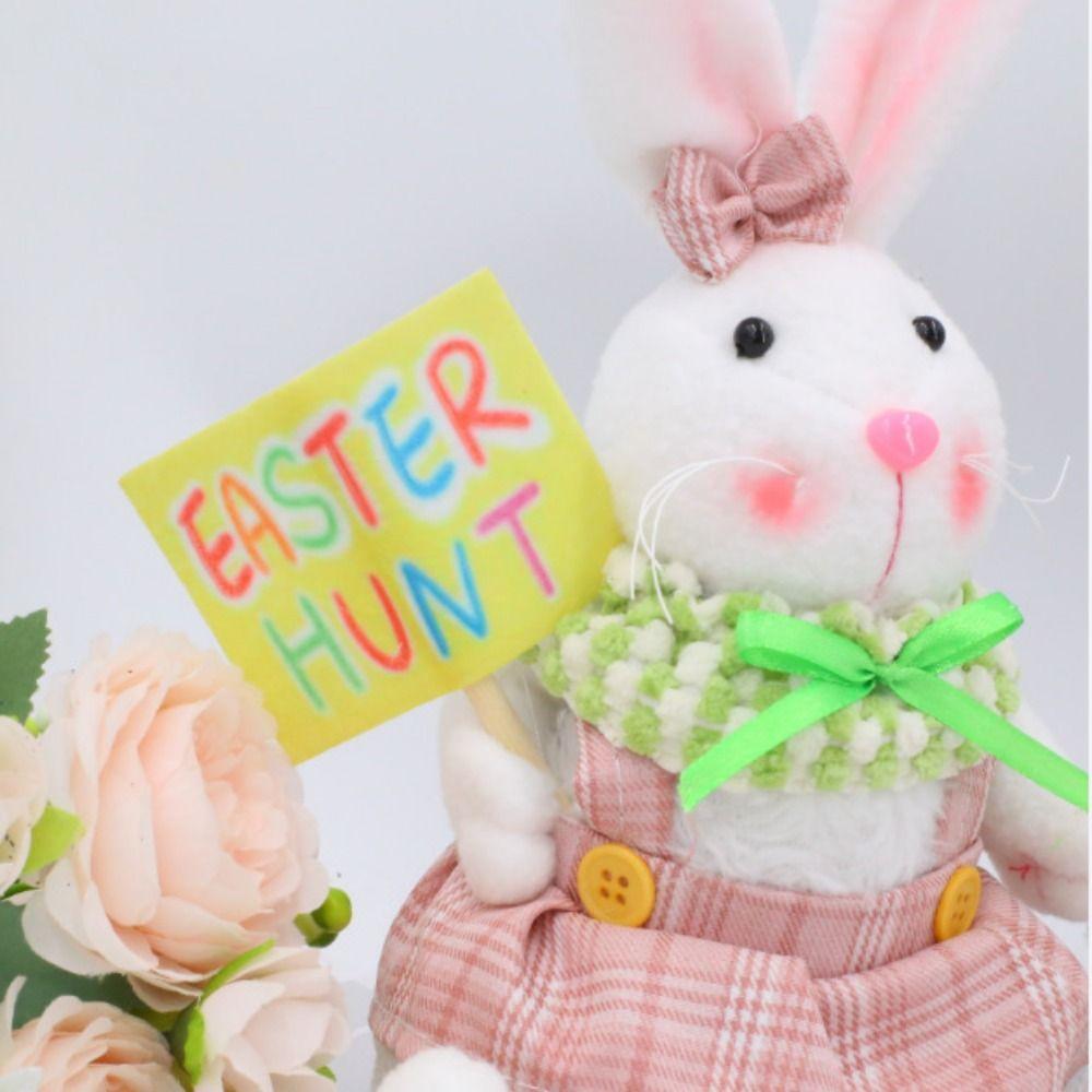 Creative Easter Plush Bunny Ornament Cartoon Easter Rabbit Doll  Party Scene Prop