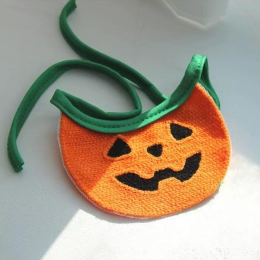 Lightweight Ghost Halloween Pet Bib Adjustable Comfortable To Wear Pumpkin Dog Scarf Knitted Soft Kitty Saliva Towel Gift