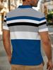 Men's Outdoor Short-Sleeve Polo Shirt, Available in Multiple Sizes, Men's Lapel Polo with Striped Print, Men's Top, Slim Fit, Suitable for Spring,
