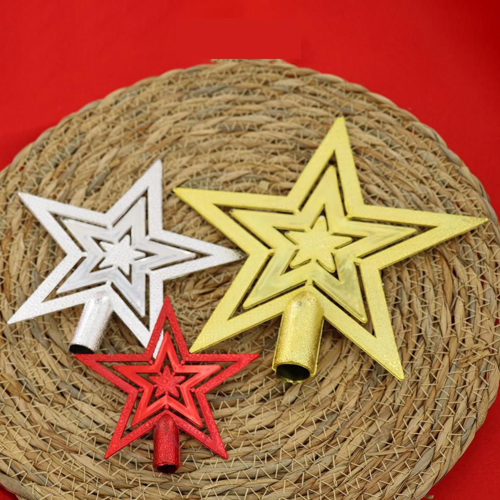 In Stock: Electroplated Five-Pointed Star Christmas Tree Topper Decoration