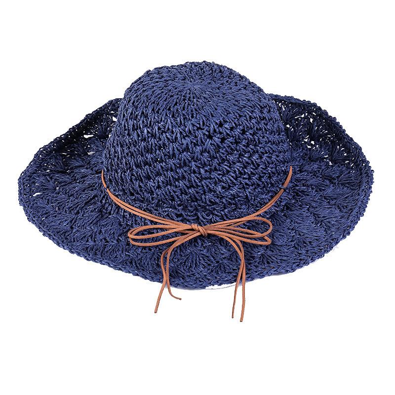 New Spring/Summer Women's Straw Hat, Foldable Beach Hat for Summer, Women's Vacation Sun Hat with Bow