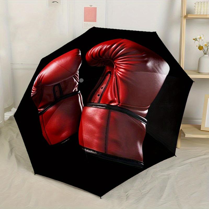Red Boxing Automatic Folding Umbrella With 8Rib Design Lightweight Compact Umbrella For Outdoor Adventures And Festive Gifts Y129