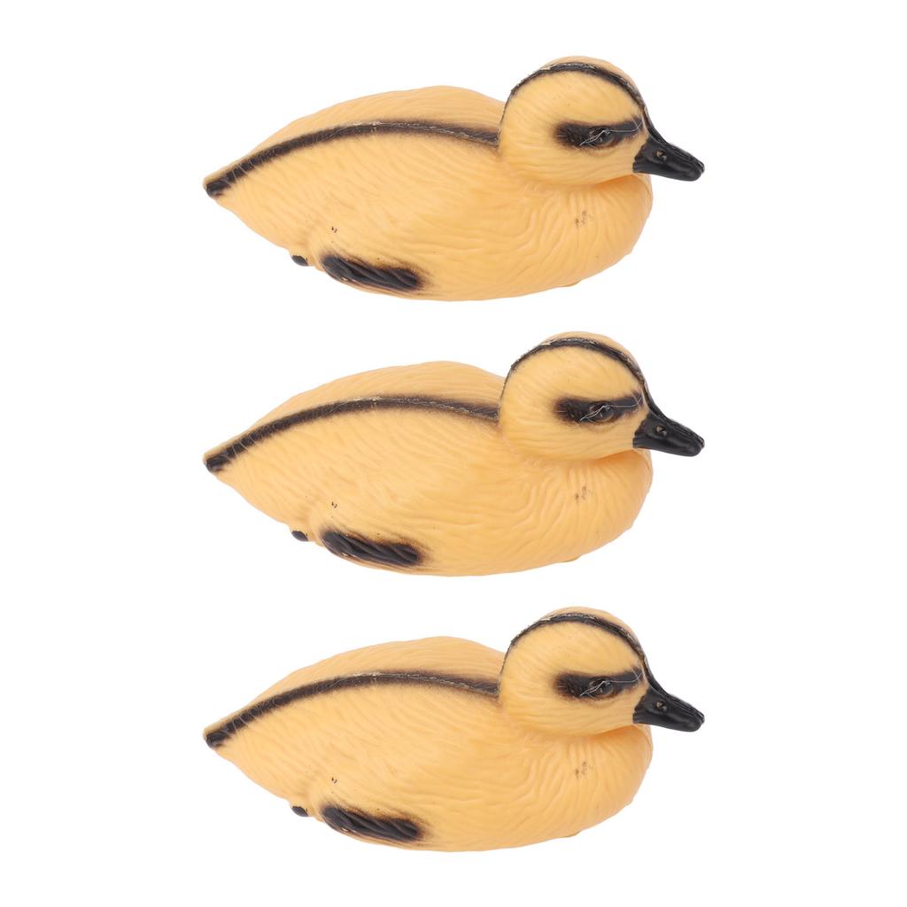3Pcs Floating Yellow Duckling Realistic Plastic Duck Fish Pond Ornament for Garden Swimming Pool