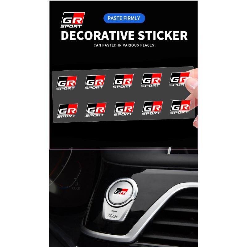 New Car Logo Car Interior Sticker Central Control Decals Emblem Badge for Toyota TRD GR Yaris Camry Racing Logo Corolla Chr Avensis
