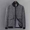 Men's Jacket Autumn and Winter Trend Casual Daddy Wear Fleece Slim Fit Baseball Collar Woolen Jacket Men's Wear