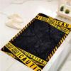 Warning Theme Print Area Rug, Non-Slip Rectangular Floor Protector Mat for Home Office Living Room, Durable Chair Carpet