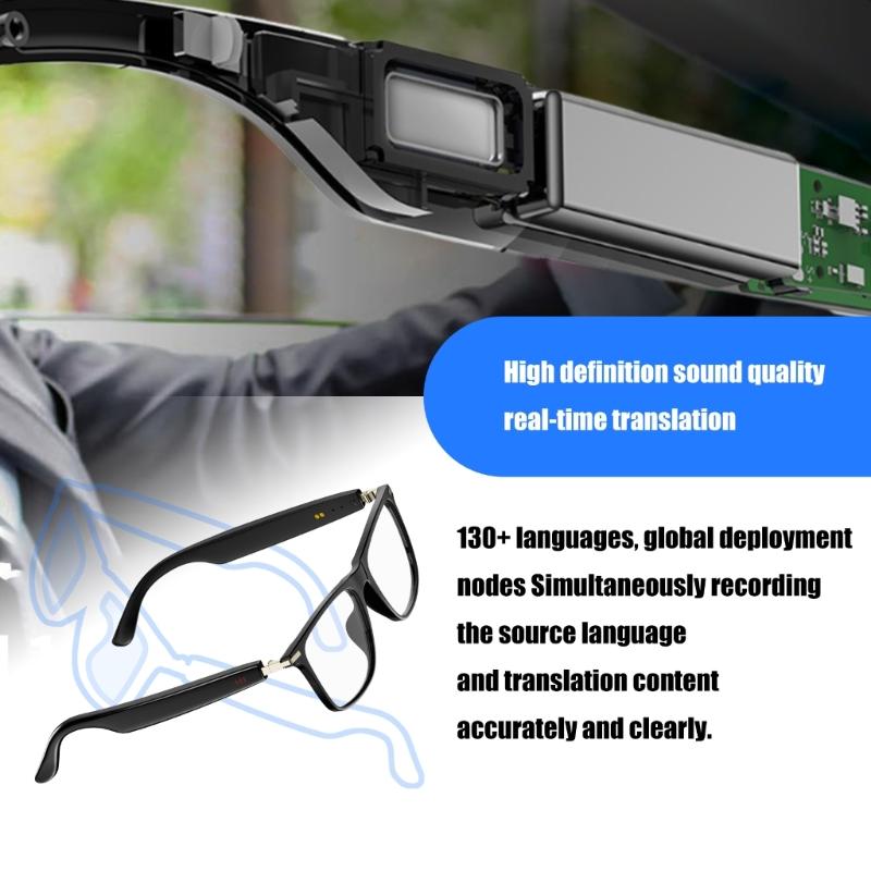 AI Translator Glasses for Men Women Support Multi Platform Multifunction Bluetooth-compatible Audios Eyewear