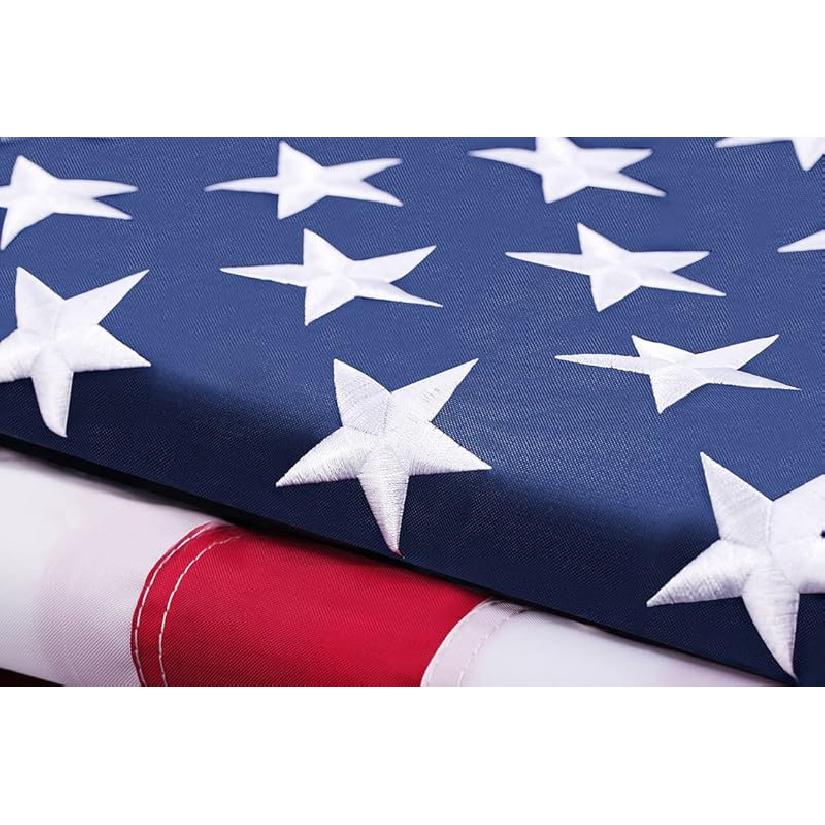 This 3x5 ft American Flag Outdoor The Strongest, Longest Lasting, 3x5 ft. 100% Made in USA Embroidered Stars Sewn Stripes Brass Grommets Foot Heavy blue, red, white