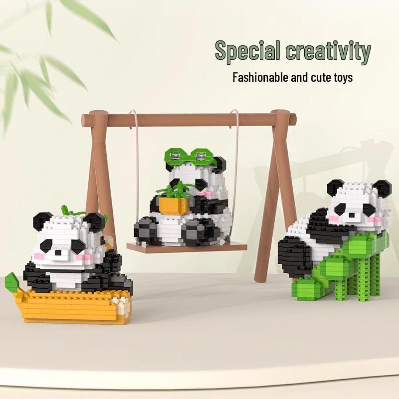 Chinese Panda Building Blocks - Compatible with Lego Bricks, Educational Micro Particle Assembly Toys, Gift Set