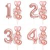 10 Pcs/set 32 Inch Rose Gold Number Balloons Birthday Party Wedding Celebration Ceremony Wedding Room Decoration Supplies