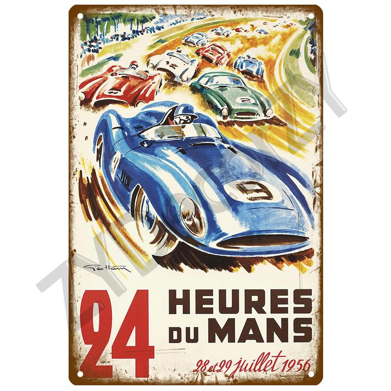 24 Lemans Metal Sign House Plaque Metal Poster Tin Sign Plate Wall Poster Vintage Retro Aesthetic Room Decor Wall Art Decoration
