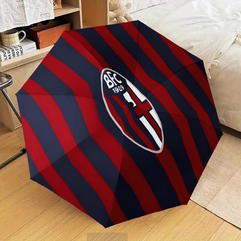 Bologna Crest Design Automatic Folding Umbrella - 8-Rib Travel Umbrella with Auto Open/Close & Portable Gifts for holidays or birthdays