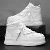 Fashion Trendy Little White Shoes Men's Latest High Collar Thick Sole Breathable Board Shoes High Height Sports and Casual Shoes