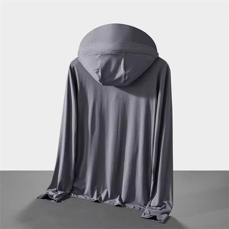 Sonnenschutzkleidung Herren Sommer Eis Seide Dünn Atmungsaktiv Lässige Jacke Anti-Ultraviolett Outdoor