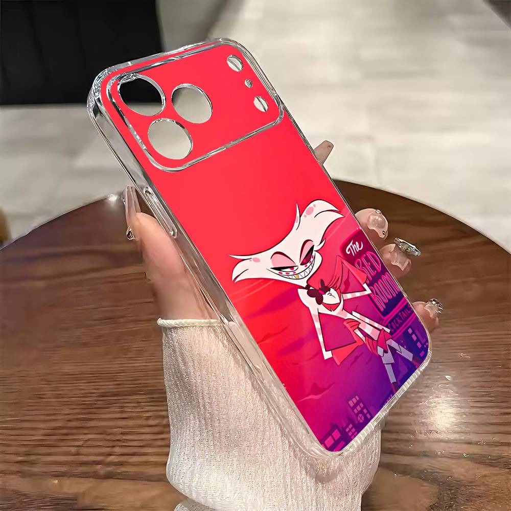 Angel Dust H-Hazbin H-Hotel Phone Case For iPhone 17 16 15 14 13 12 11 Mini Pro Max Plus Transparent Cover