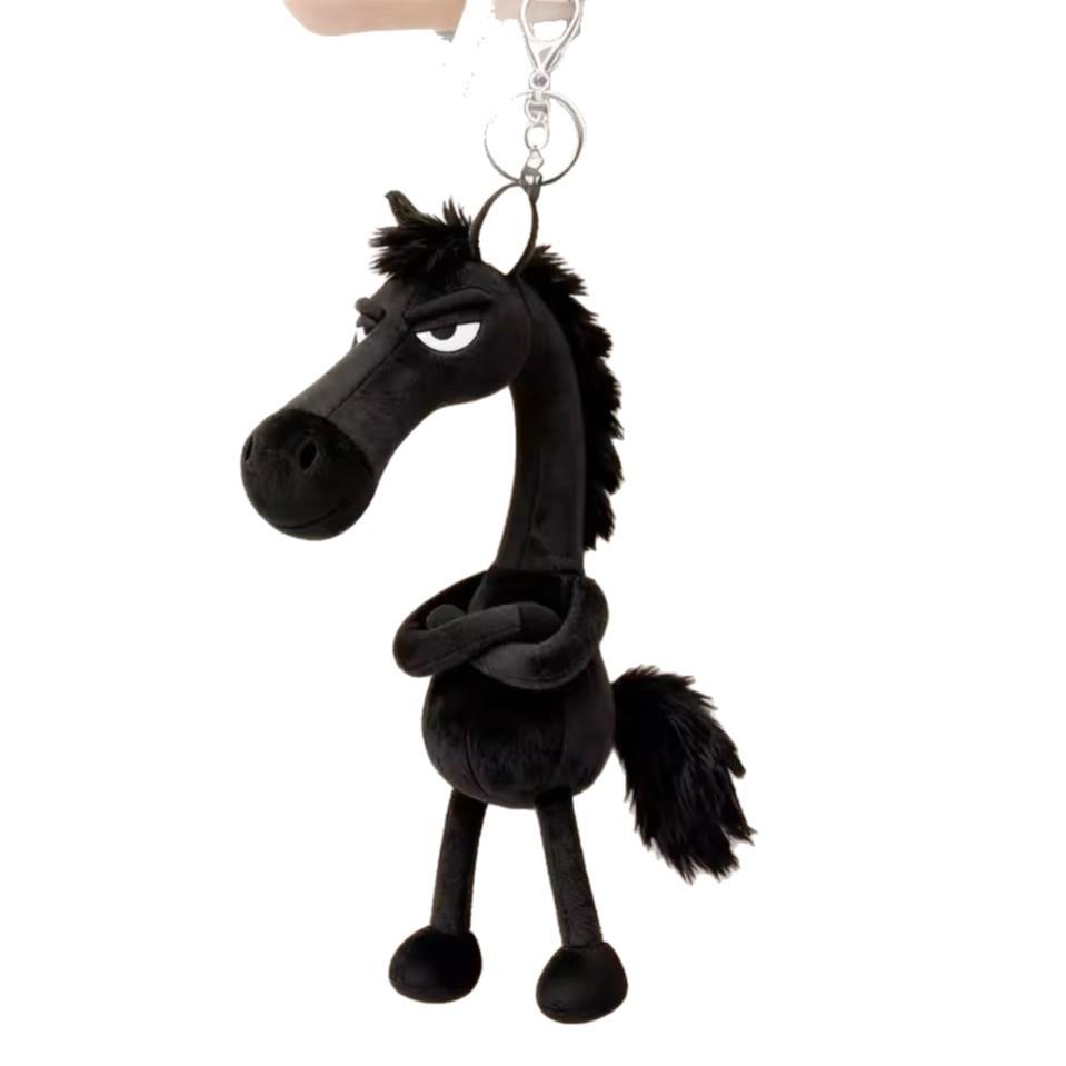 New Year Horse Plush Keychain Handbag Decoration Backpack Hanging Soft Horse Key Ring Toy New Year Gift for Boys and Girls