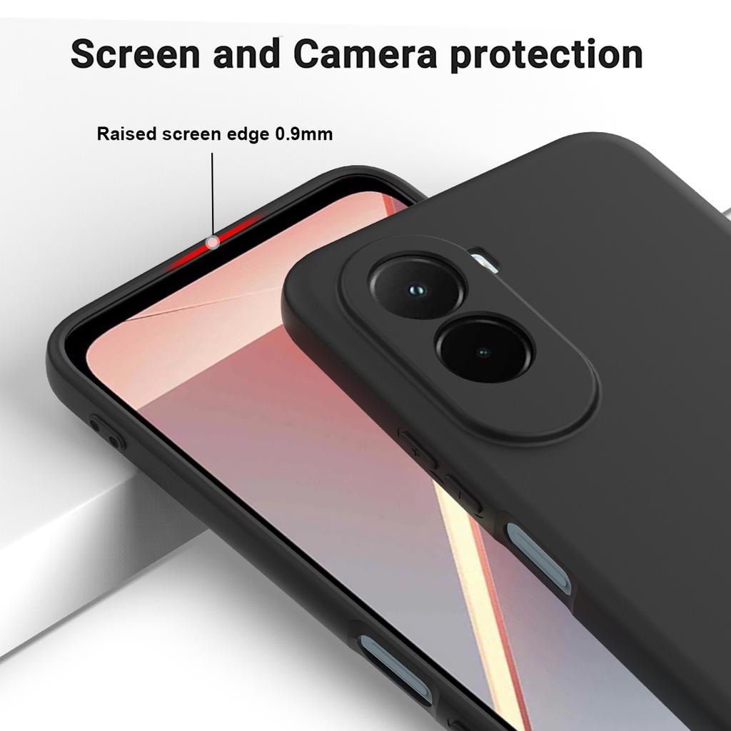Dla Xiaomi Poco M7 4G (169mm) Płynne silikonowe etui na telefon z paskiem na rękę