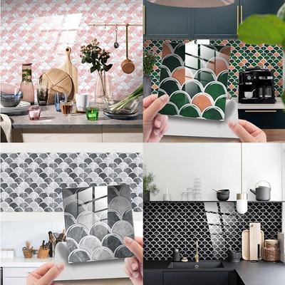 10Pcs Kitchen Tile Sticker Bathroom Mosaic Wall Sticker   Home Decor