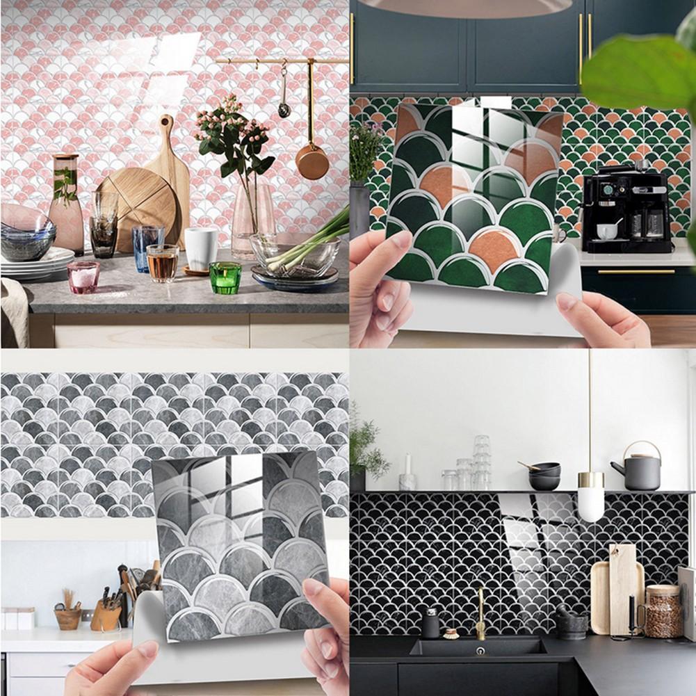 10Pcs Kitchen Tile Sticker Bathroom Mosaic Wall Sticker   Home Decor