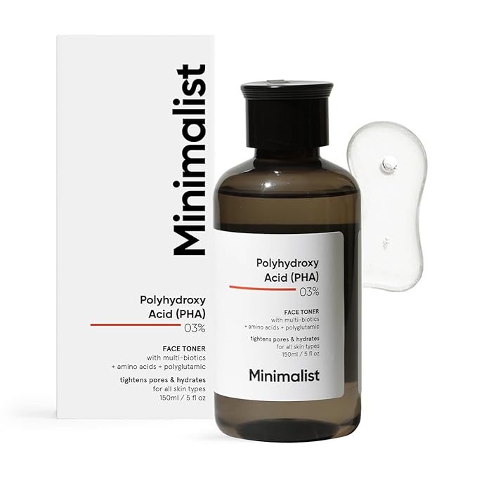 Minimalist Anti Acne PHA 3% Face Toner 150 ml for Oily Skin | Pore Tightening & Mild Exfoliation For All Skin | Alcohol Free 150 ML