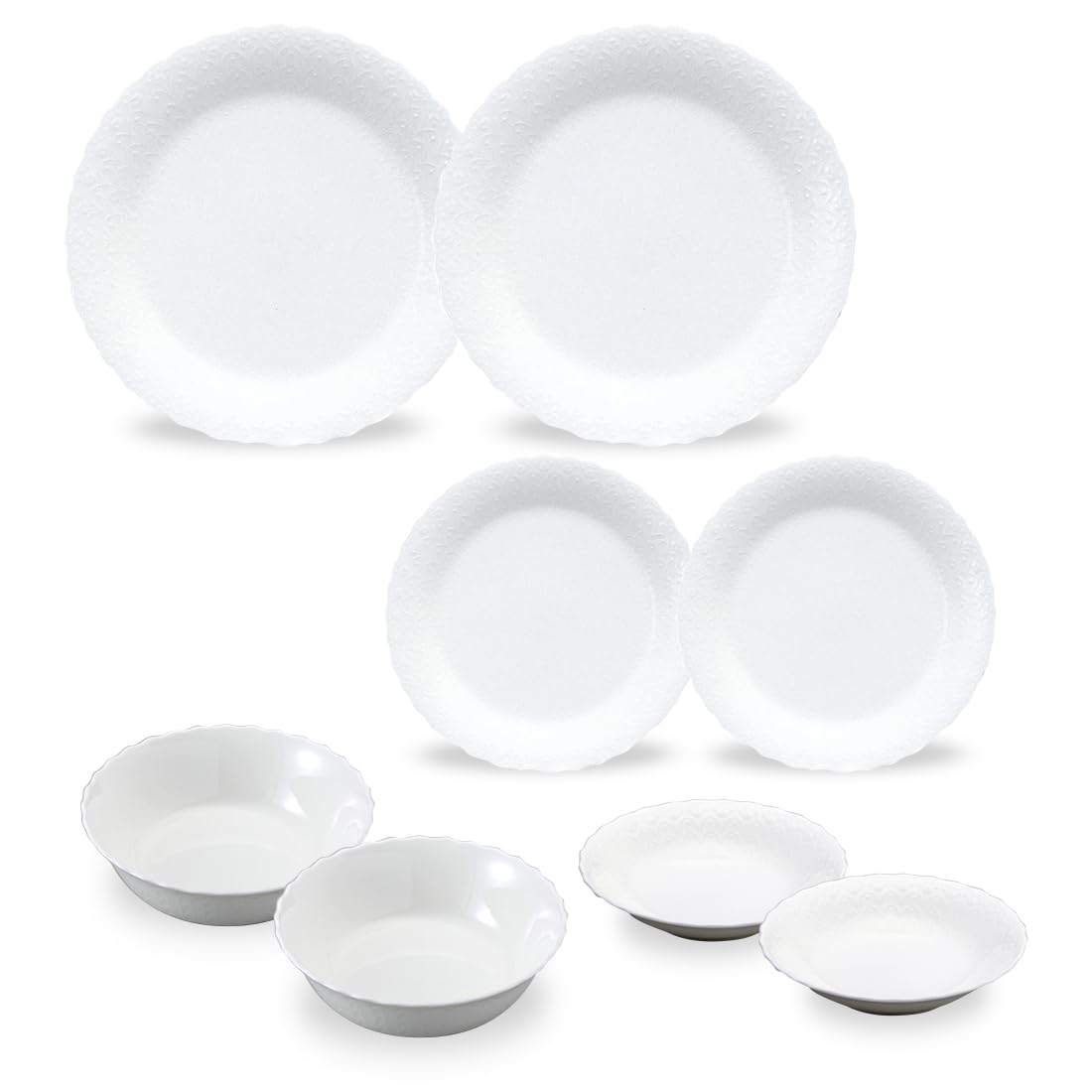 

NARUMI 2026 Lucky Bag Dinnerware Silky for Simple and Cute Relief Microwave and Dishwasher 8-Piece Set, White, 2, Design, Safe, 9968-23417NT белый