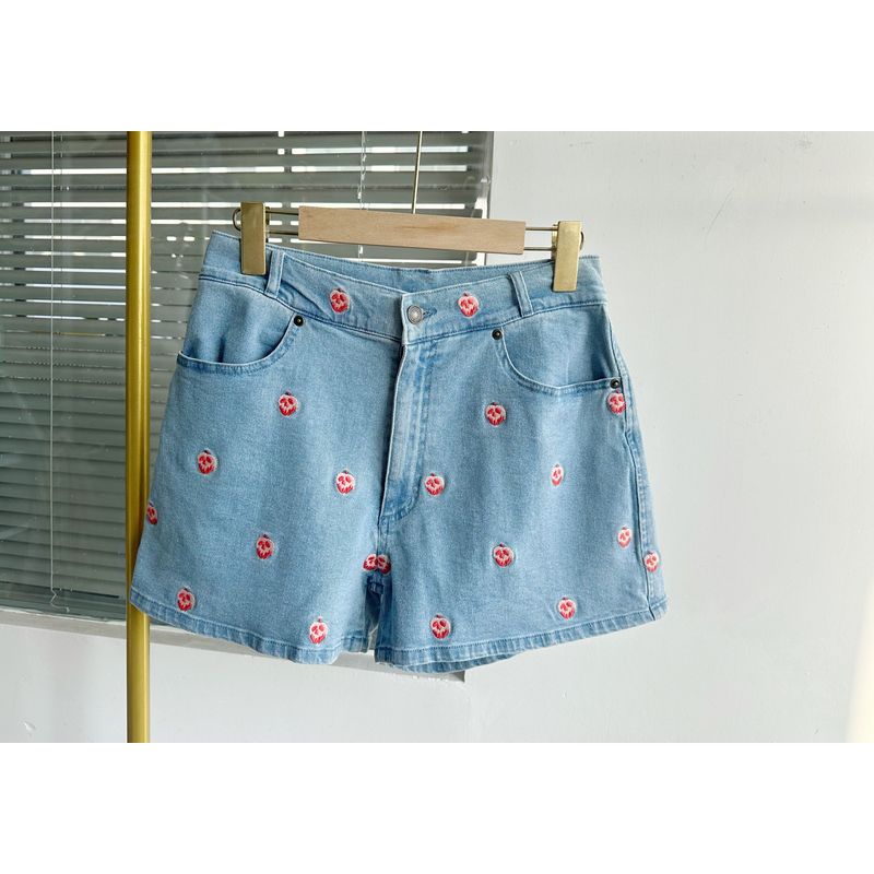 

D1-141 Летние стильные модные джинсовые шорты Повседневные с высокой талией Ретро Свободные Слимминг и Подходящие ко всему Сексуальные Y2 Blue 40 yards