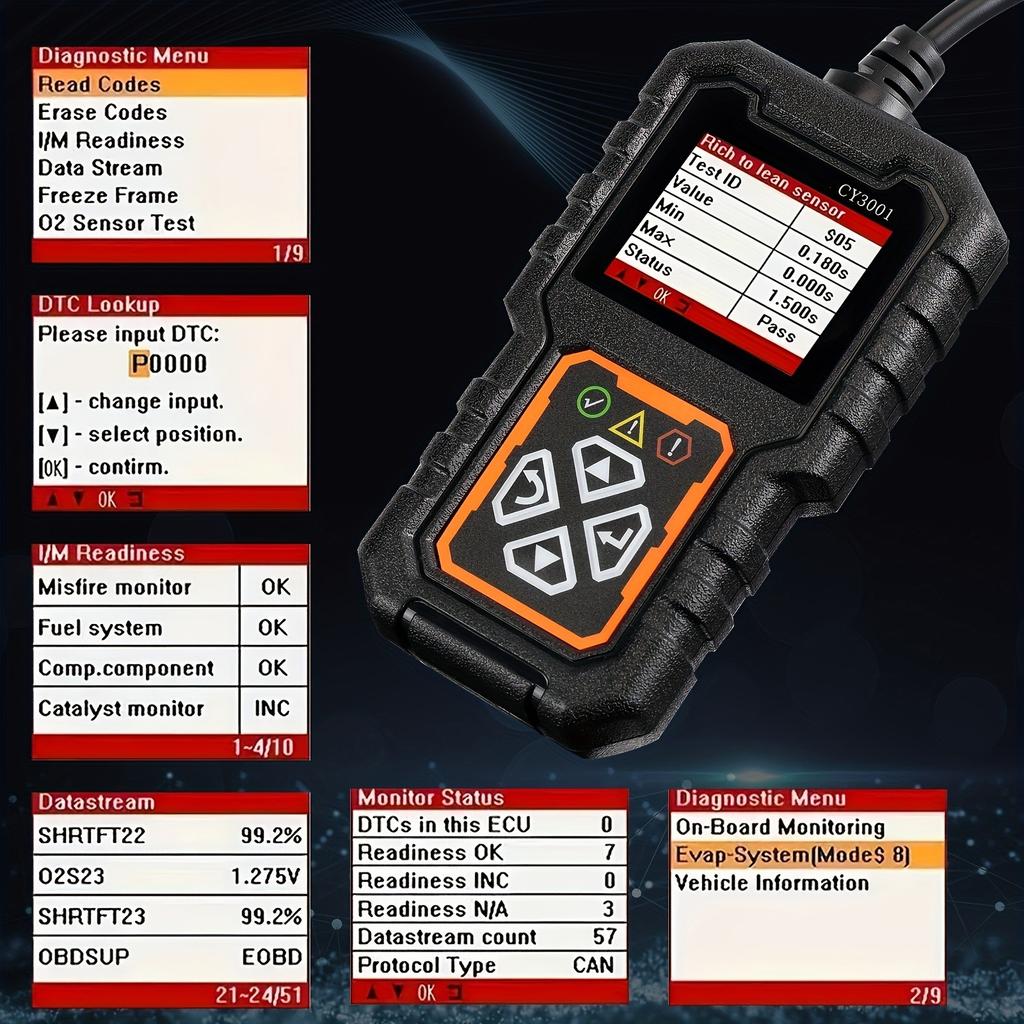 Car OBD2 Code Scanner Diagnostic Scanner Code Reader Erase Engine Fault Code Read Code Erase Code Battery Test Engine Light Can