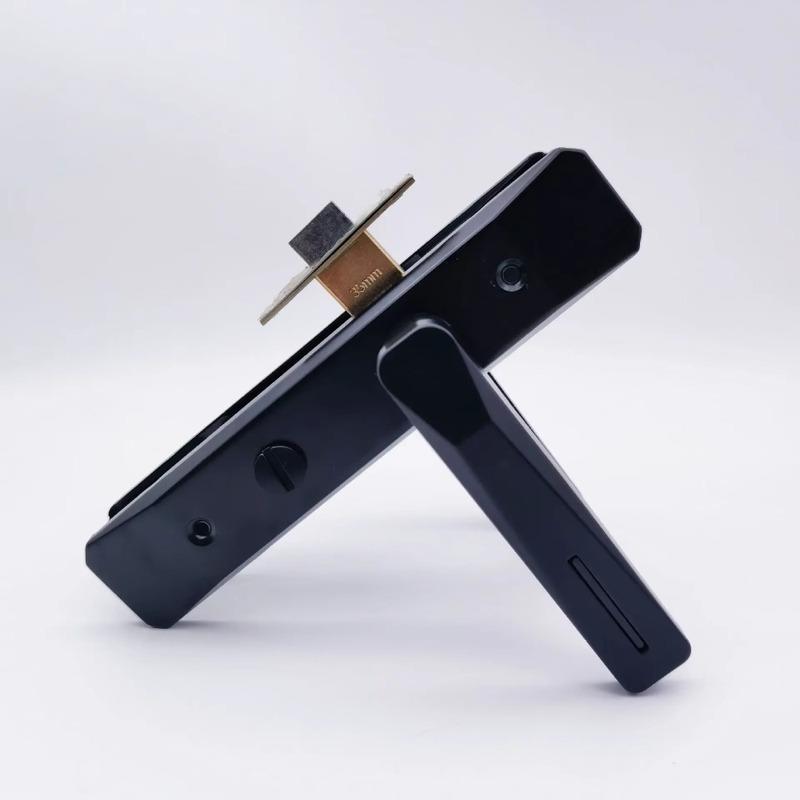 Creative Simple Keyless Bathroom Single Tongue Handle Lock Home Security Thickened Handle Door Lock Household Hardware