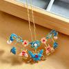 Chinese Butterfly Flower U-Shaped Hairpin: Elegant Hanfu Updo Accessory in Ancient Style