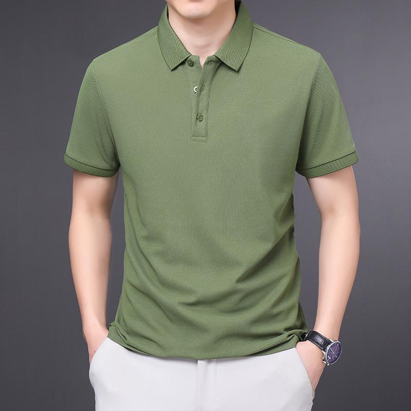 Summer New Solid Color Thin POLO Shirt Men's Business Casual Lapel T-shirt Men's Tops