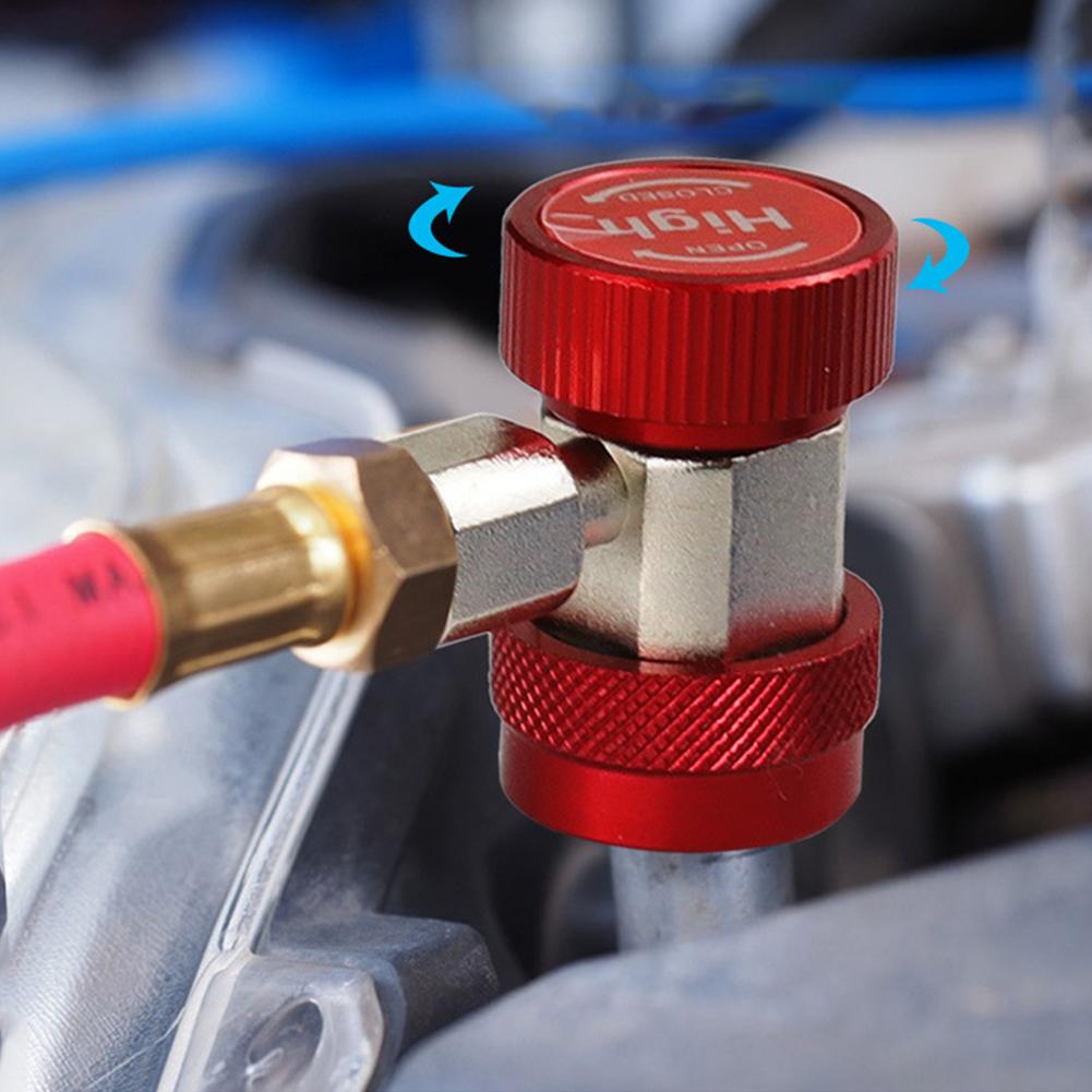 1Pc Adjustable Quick Connector R134a For Automotive Air Conditioning Liquid A/C High And Low Pressure Refrigerant Conversion