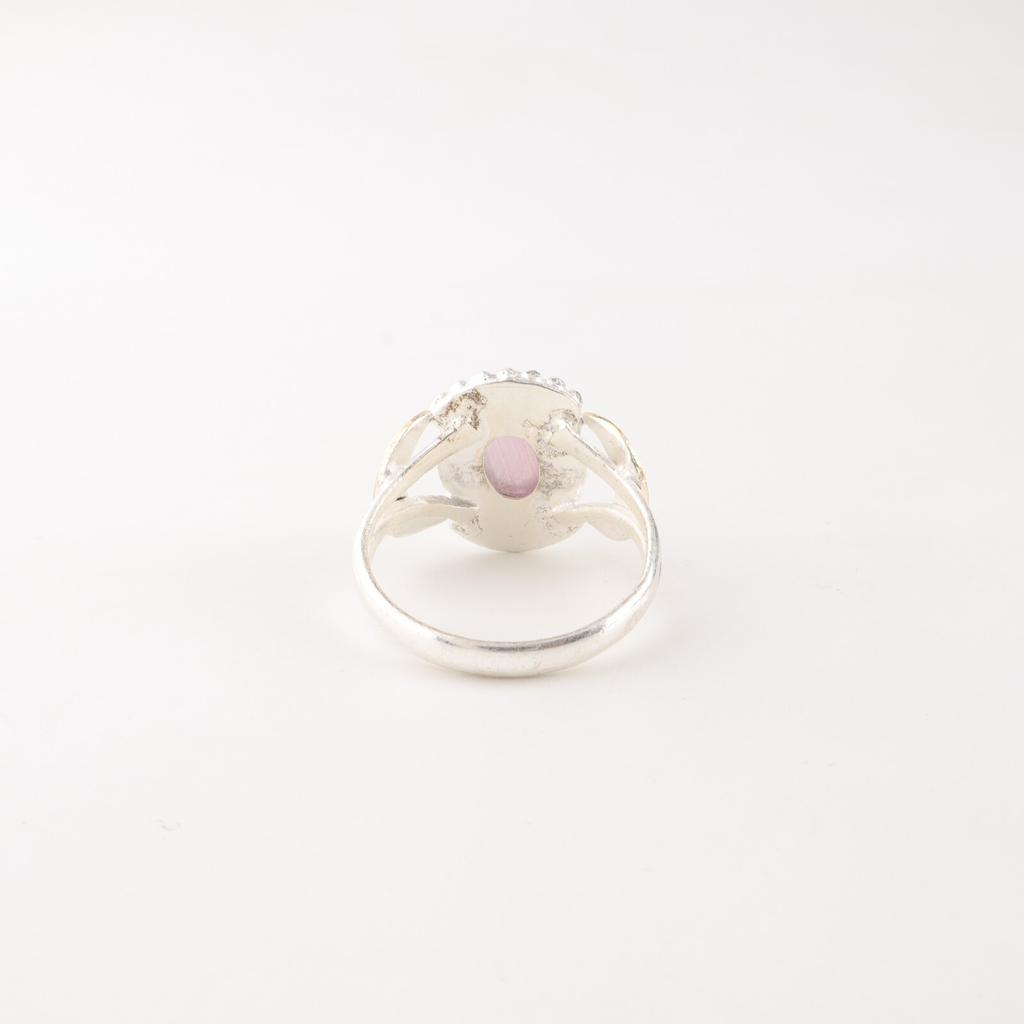 Purple Cat's Eye Gemstone 925 Stamped Silver Jewelry Handmade Ring Gift For Wife RR-61-35