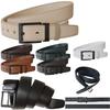 Men's Leather Belt 4 Cm with Anthracite-Colored Buckle