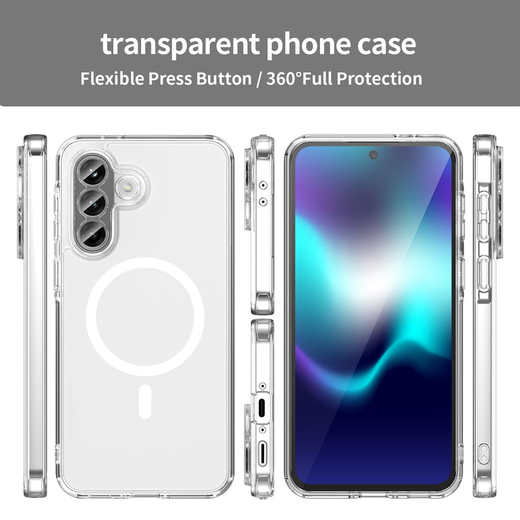 For Samsung Galaxy A57 5G Phone Case, Magnetic Shockproof Transparent Cover for Samsung Galaxy A57 5G