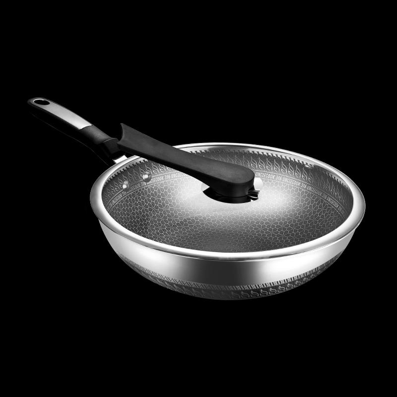 Hanle 316 Stainless Steel Flat-Bottom Non-Stick Wok