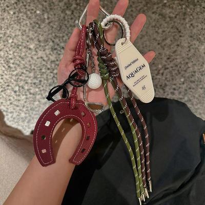 Pendentif de sac tendance maximaliste de style Ins, joli sabot de cheval, décoration en fer à cheval, breloque pour sac à main et sac à dos