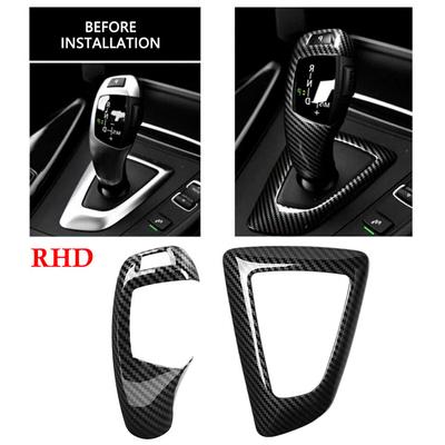Auto Gangschalthebel Panel Rahmen & Knauf Abdeckung Kohlefaser Schwarz für BMW F20/F21/F22/F30/F31/F34/F32/F33/F36 Nur für Rechtslenker