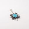 Natura Blue Cat's Eye Gemstone 925 Stamped Silver Jewelry Handmade Pendant 1.62" CP-12-43
