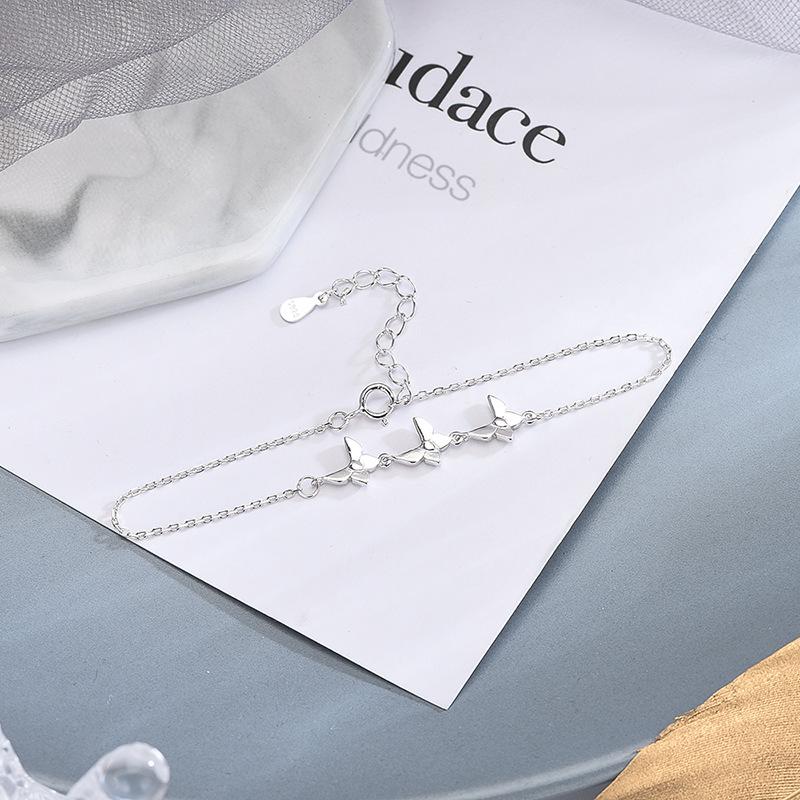 

Корейская мода, изысканный и простой серебряный браслет с бабочкой, маленькие свежие и милые украшения, темпераментные и креативные украшения ручной работы S925 Adjustable size