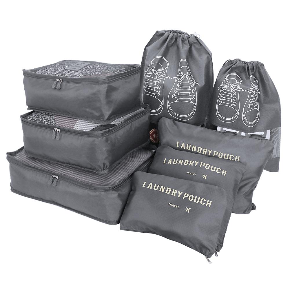 8/6Pcs Travel Organizer Set Folding Storage Bags Wardrobe Cube Suitcase Packing Luggage for Clothes & Shoes