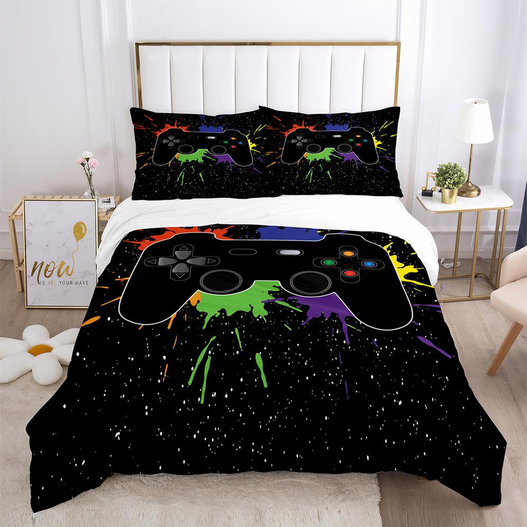 Three-Piece Quilt Cover Gamepad Kit 3D Digital Printing Bedding Sheets