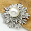Breastpin Elegant Easy Matching Alloy Flower Faux Pearls Women Brooch Pin for Dating