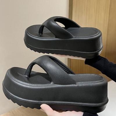 Damskie sandały na obcasie Damskie klapki na obcasie Letnie grube podeszwy EVA Klapki plażowe Modne miękkie platformy Chmury