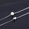 Creative Handmade Wedding 925 Sterling Silver Love Heart Pearl Multilayer Choker Necklaces For Women Girl Gift Collar N082
