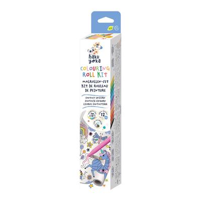 BorneLund Haku Yoka Coloring Roll Unicorn 12 Crayons Included For Ages 3 and Up HK223068 Stick-on - - - -