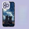 Starry Night Black Cat Case for Realme C53 C55 C67 C63 C33 C30 C35 C51 C21Y C25Y C20 7i 8i 9i 9 10 12 Pro Plus 8 9 Pro 5G Cover