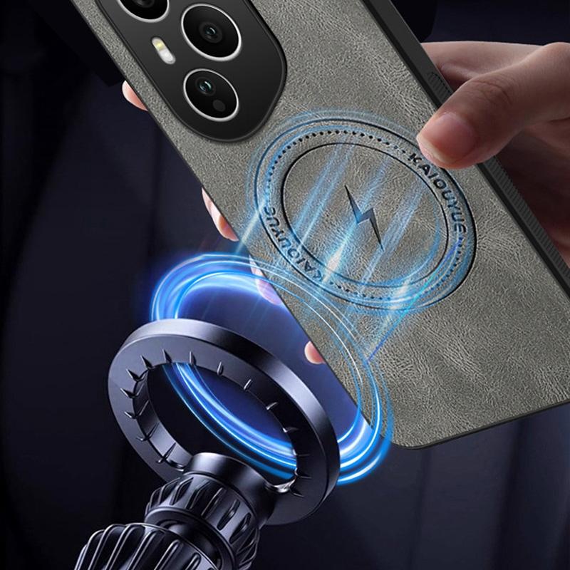PU Leather Soft Bumper Phone Shockproof Case For Honor 400 Pro Magnetic Magsafing Back Cover For Honor X8C X7C X9C X60 Pro Funda