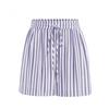 Summer Fashion Women's New Striped Printed Lace-up Casual Shorts